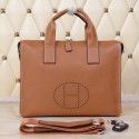 Imitation Hermes Briefcase Original Grainy Leather H8813T Wheat Tl1290QN34