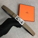 Imitation Hermes Collier de Chien belt buckle & Reversible leather strap 24 mm H0521 grey Tl3469lH78