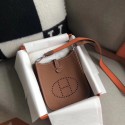 Imitation Hermes Evelyne original togo leather mini Shoulder Bag H15698 Camel Tl728AI36