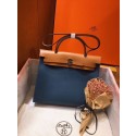 Imitation Hermes Herbag 31CM Original Canvas Leather & Calfskin 45987 Blue&Apricot Tl558uq94
