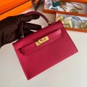 Imitation Hermes Kelly 19cm Shoulder Bags Epsom Leather KL19 Gold hardware rose Tl199SU87