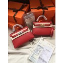 Imitation Hermes Kelly 19cm Shoulder Bags Epsom Leather KL19 Red Tl430SU34