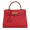 Imitation Hermes Kelly 32cm Shoulder Bag Burgundy Original Leather K32 Gold Tl1655QN34