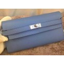 Imitation Hermes Kelly Wallet Epsom Leather H009 Light Blue Tl2090EY79