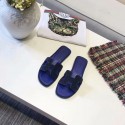 Imitation Hermes lady leather fashion Slipper HO812HMJ blue Tl3353RC38