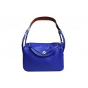 Imitation Hermes Lindy 34CM Shoulder Bag in Blue Grainy Leather Tl1750KV93
