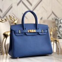 Imitation Hermes original Epsom Leather HB35O blue&gold Metal Tl564SU87