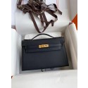 Imitation Hermes Original Epsom Leather KEL2278 black&gold-Tone Metal Tl363AI36