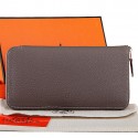Imitation Hermes Zipper Wallet Original Leather A309 Dark Gray Tl2258RC38