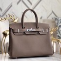 Imitation Top Hermes original Epsom Leather HB35O grey&silver Metal Tl567tr16