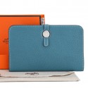 Knockoff Best Hermes Dogon Combined Wallet A508 Light Blue Tl2266sm35