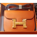 Knockoff Hermes Constance Bag Litchi Leather H9999L Orange Tl1164eF76