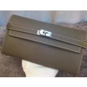 Knockoff Hermes Kelly Wallet Epsom Leather H009 Grey Tl2093ch31