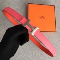 Knockoff Hermes original epsom leather belts wide 2.5CM 2714 rose Tl3553ch31