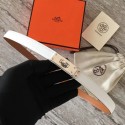 Knockoff Hermes original epsom leather Kelly belt H069854 white silver plated metal Tl3520Bt18