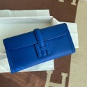 Knockoff Hermes Original jige swift Leather Clutch 37088 Electro optic blue Tl272iV87