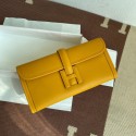Knockoff Hermes Original jige swift Leather Clutch 37088 yellow Tl268ch31