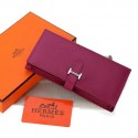 Knockoff High Quality Hermes Bearn Japonaise Bi-Fold Wallet Original Leather A208 Purple Tl2196FA65
