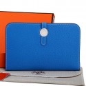 Luxury Hermes Dogon Combined Wallet A508 Blue Tl2269Lv15