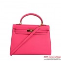 Luxury Hermes Kelly 32cm Top Handle Bag Plum Togo Leather Gold Tl1904Lv15
