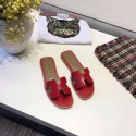 Luxury Hermes lady leather fashion Slipper HO809HMJ red Tl3364Lv15