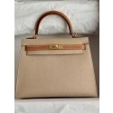Luxury Hermes Original Epsom Leather KEL2578 light grey&brown Tl343bE46