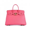Luxury Replica Hermes Birkin 35CM Tote Bag Pink Grainy Leather H6089 Gold Tl1765vv50
