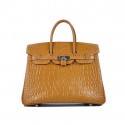 Newest 2012 Hermes Birkin 35CM Light Coffee Croco Leather Tote Bag Silver Tl1920fw56