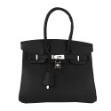 Quality Hermes Birkin 25CM Tote Bags Black Original Leather Silver Tl1660Vu63