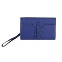 Replica Cheap Hermes Jige Clutch Bag Calfskin Leather HQ8059 Blue Tl1437Mq48