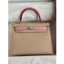 Replica Cheap Hermes Original Epsom Leather KEL2578 light grey&pink Tl342Mq48