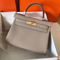 Replica Cheap Hermes original Togo leather kelly bag KL320 grey Tl707Mq48