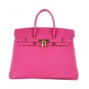 Replica Fashion Hermes Birkin 35CM Tote Bag Rosy Grainy Leather Gold Tl1591yI43
