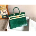 Replica Fashion Hermes Birkin Bag Original Leather crocodile HBK35 green Tl496yI43
