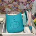 Replica Fashion Hermes Evelyne original togo leather mini Shoulder Bag H15698 Lake green Tl108HM85