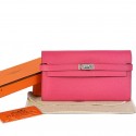 Replica Fashion Hermes Kelly Wallet Togo Leather Bi-Fold Purse A708 Peach Tl2298HM85