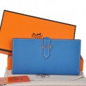 Replica Hermes Bearn Wallet Original Smooth Leather Blue Tl2288TN94