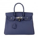 Replica Hermes Birkin 30CM Tote Bag RoyalBlue Original Leather H30 Silver Tl1664Yn66