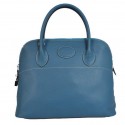 Replica Hermes Bolide 37CM Tote Bags Clemence H1037 Blue Tl1997YP94
