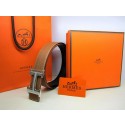 Replica Hermes Calf Leather Diamond Belt HB118 Brown Silver Tl3815CQ60