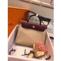 Replica Hermes Herbag 31CM Original Canvas Leather & Calfskin 45987 Offwhite&Wine Tl833EO56