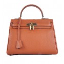 Replica Hermes Kelly 28cm Shoulder Bags Orange Grainy Leather Gold Tl1577AP18
