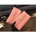 Replica Hermes Kelly Epsom Leather Wallet H4086 Pink Tl2061Sf59