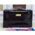 Replica Hermes MINI Kelly 22cm Tote Bag Croco Leather KL22 Black Tl974ls37