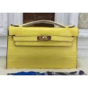 Replica Hermes MINI Kelly 22cm Tote Bag Croco Leather KL22 Lemon Tl966Sf59