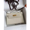 Replica Hermes Original Epsom Leather KEL2278 Chalk&gold-Tone Metal Tl368Ix66
