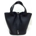 Replica Hermes Picotin Lock 22cm Bags Litchi Leather HPL1048 Black Tl1208zR45