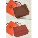 Replica Hermes Shopper Double-Sided Bag Original Leather HS1209 Orange&Wheat Tl1143ij65