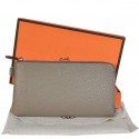 Replica Hermes Zipper Cards Wallet Togo Leather A908 Dark Grey Tl2293EO56