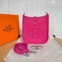 Replica Top Hermes Evelyne original togo leather mini Shoulder Bag H15698 hot pink Tl104Vx24